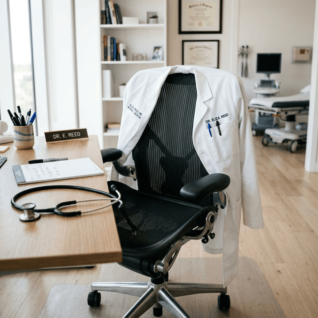 Doctor's desk and chair